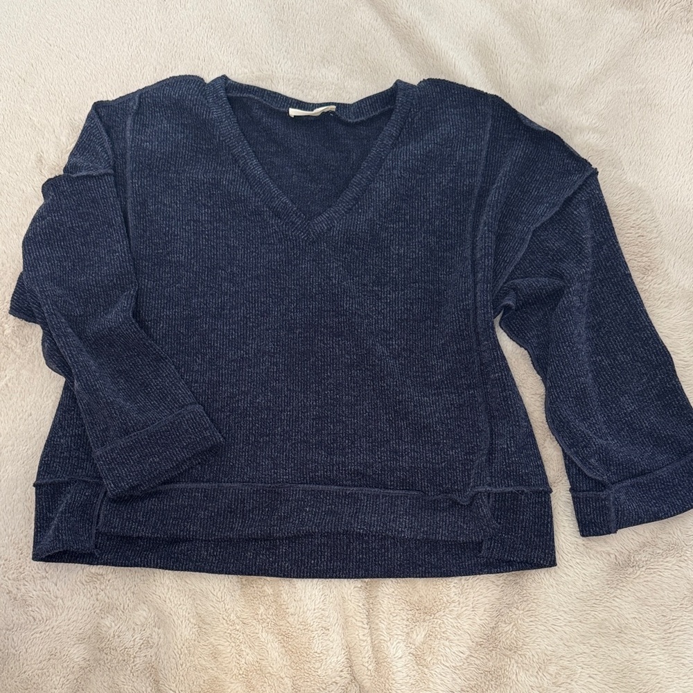 Eesome Deep Blue V-Neck Sweater